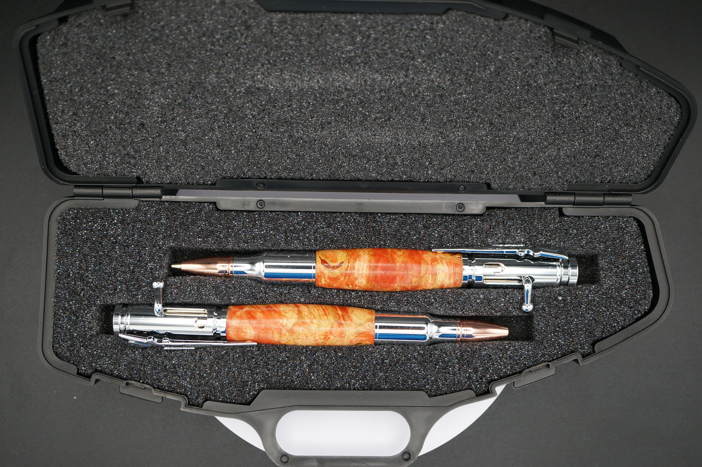 Matching set of Bolt Action Pen & Pencil in a custom fitted case.