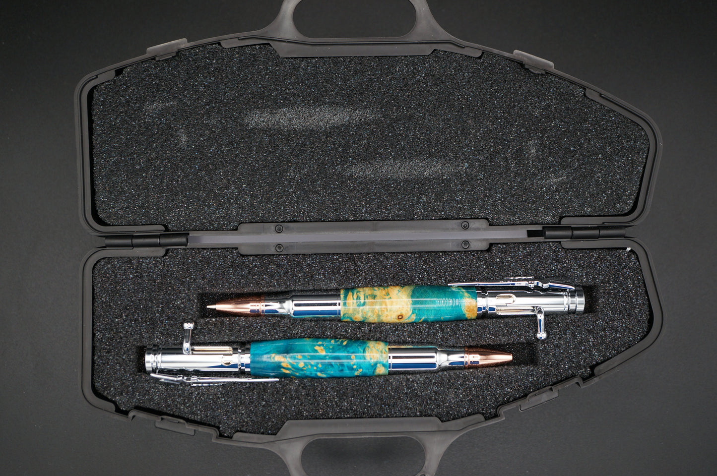 Matching set of Bolt Action Pen & Pencil in a custom fitted case.