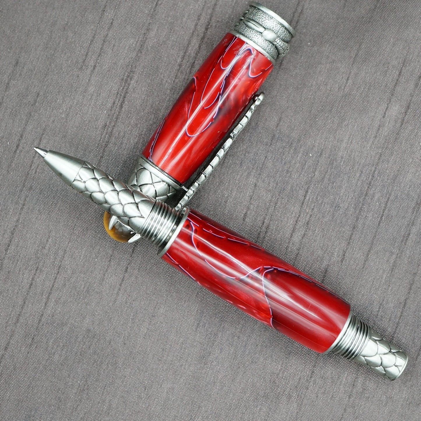 Dragon Rollerball Pen in Antique Pewter