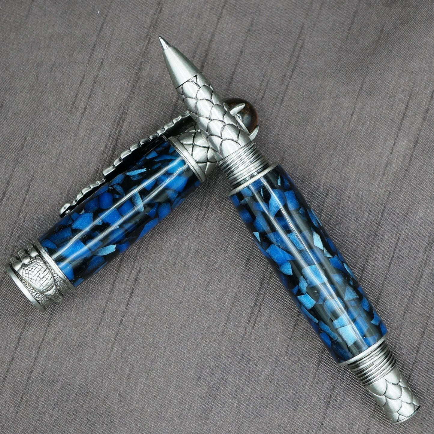 Dragon Rollerball Pen in Antique Pewter